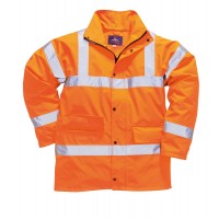 Warrior Hi Vis Orange Waterproof Rail Coat